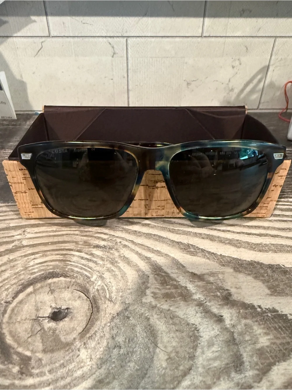 Costa Aransas Tortoise Frame with Green Lenses